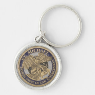 St MICHAEL PATRON SAINT OF LAW ENFORCEMENT Keychain