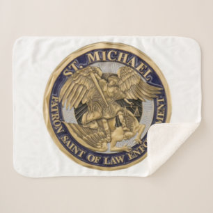 St. Michael, Patron Saint of Policemen Sherpa Blanket