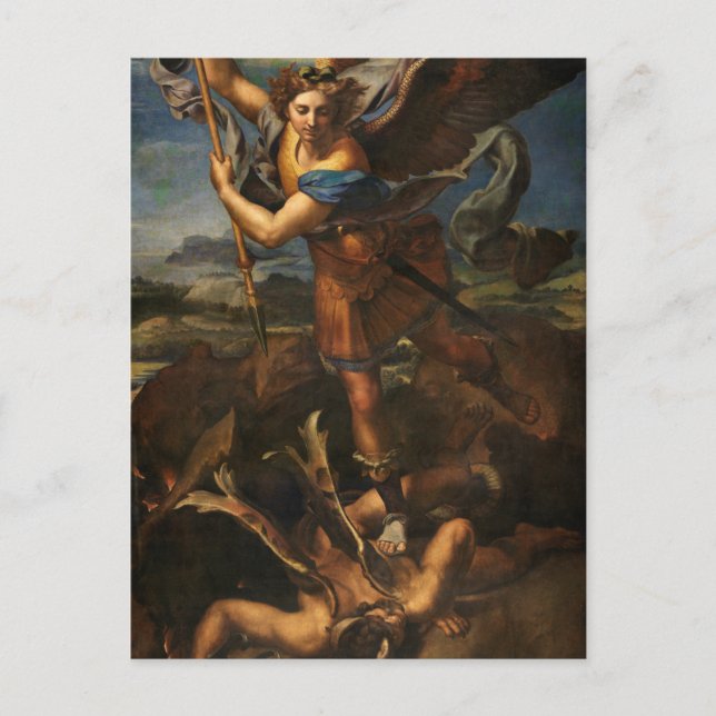 St Michael Slay le diable par Raphael Carte postal (Devant)