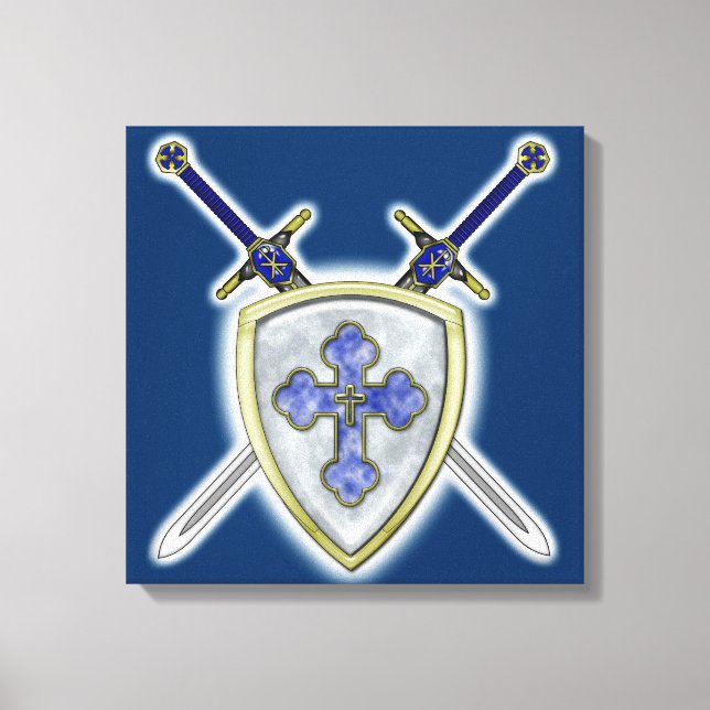 St Michael - Swords and Shield Canvas Print (Front)