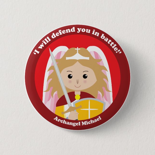 St. Michael the Archangel 2 Inch Round Button (Front)