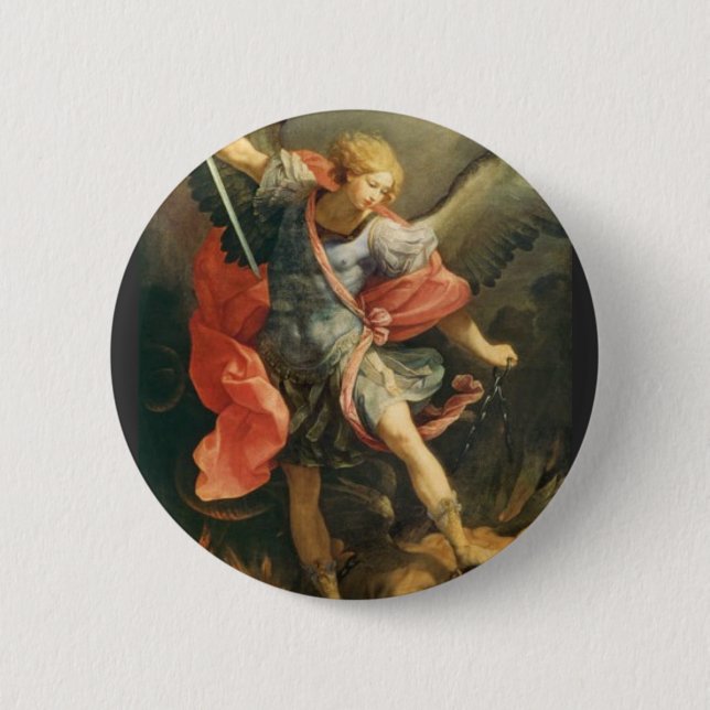 St. Michael the Archangel 2 Inch Round Button (Front)