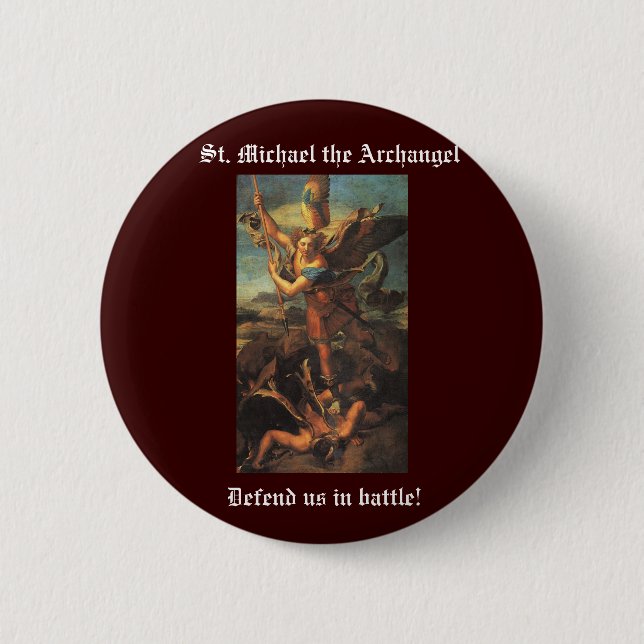 St. Michael the Archangel 2 Inch Round Button (Front)