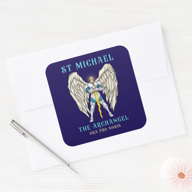  St Michael The Archangel Catholic Prayer  Square Sticker (Envelope)