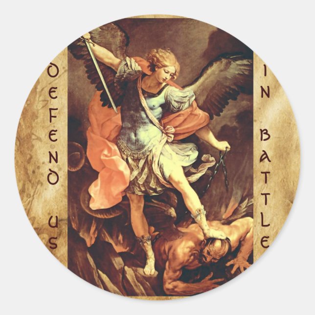 St. Michael the Archangel Classic Round Sticker (Front)