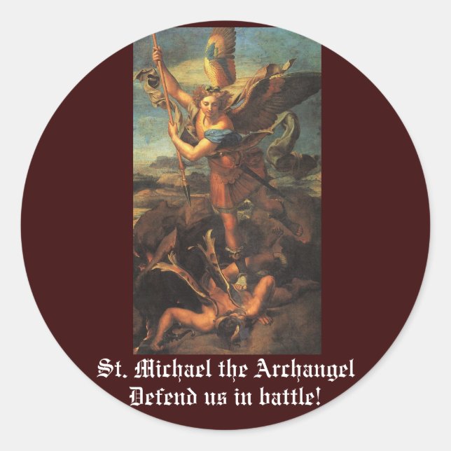 St. Michael the Archangel Classic Round Sticker (Front)