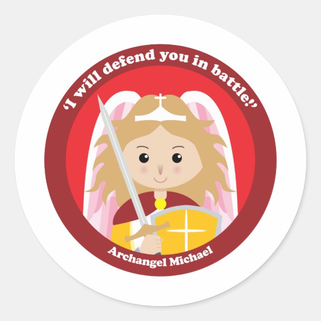 St. Michael the Archangel Classic Round Sticker (Front)