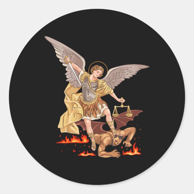 St Michael The Archangel Classic Round Sticker (Front)