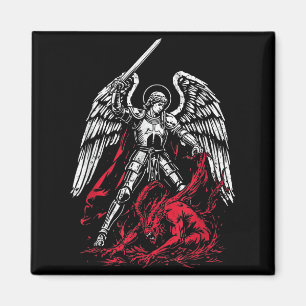 St Michael The Archangel Defeats Satan Catholic  Magnet