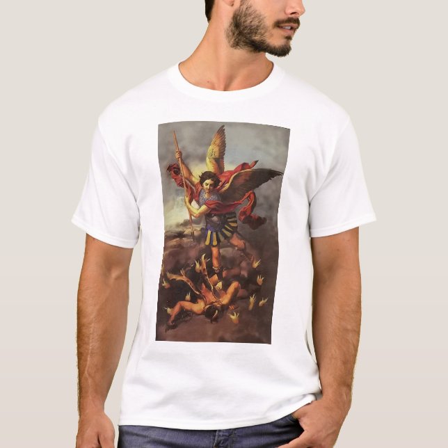 St. Michael the Archangel, Defend Us in Battle. T-Shirt (Front)