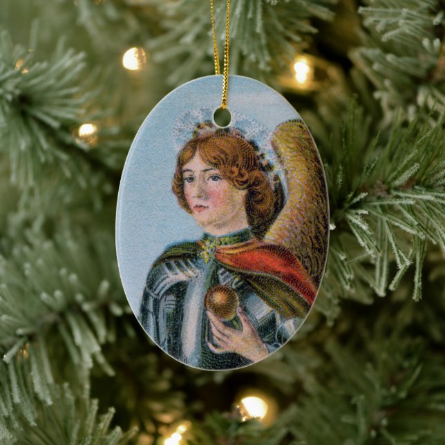 St. Michael the Archangel (detail; M 017) Ceramic Ornament (Tree)