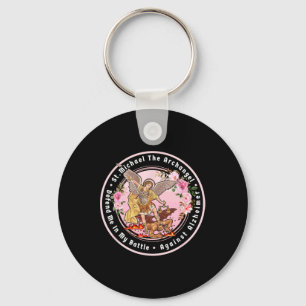 St. Michael The Archangel Help Me Against Heimerhe Keychain