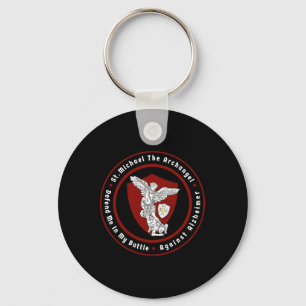 St. Michael The Archangel Help Me Against Heimerhe Keychain
