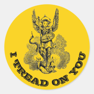 St. Michael the Archangel I TREAD ON YOU Religious Classic Round Sticker