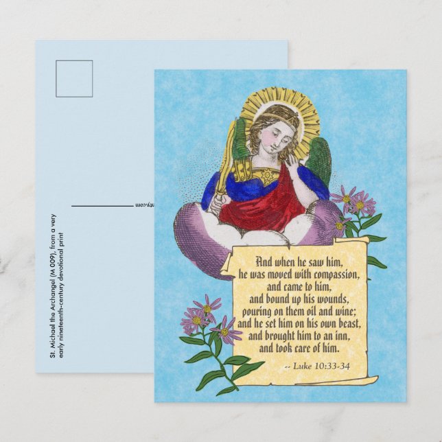 St. Michael the Archangel (M 009) & EMS/EMT Postcard (Front/Back)