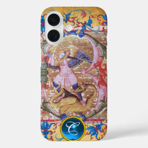 St. Michael the Archangel Monogram Antique Floral iPhone 16 Case