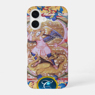St. Michael the Archangel Monogram Antique Floral iPhone 16 Case