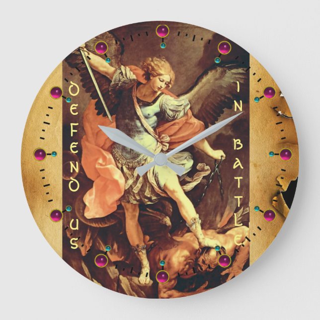 St. Michael the Archangel Parchment Large Clock (Front)