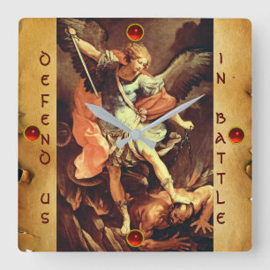St. Michael the Archangel Parchment Square Wall Clock