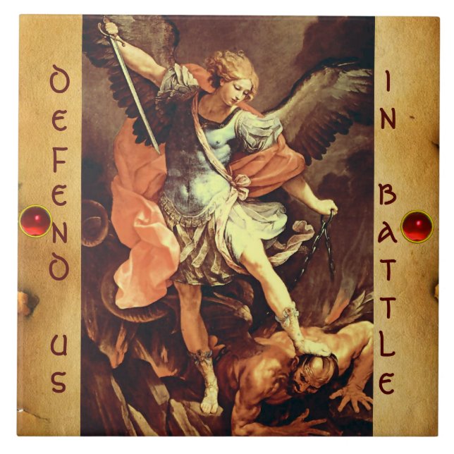 St. Michael the Archangel Parchment Tile (Front)