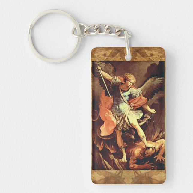 St. Michael the Archangel Prayer Parchment Keychain (Front)