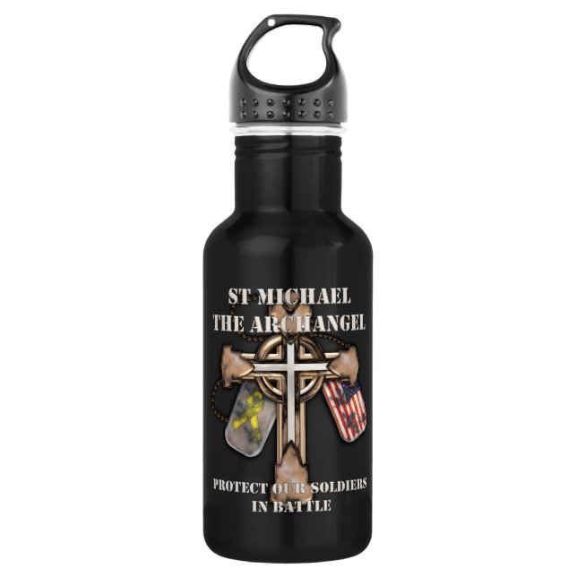 St Michael The Archangel - Protect Our Soldiers 532 Ml Water Bottle (Front)