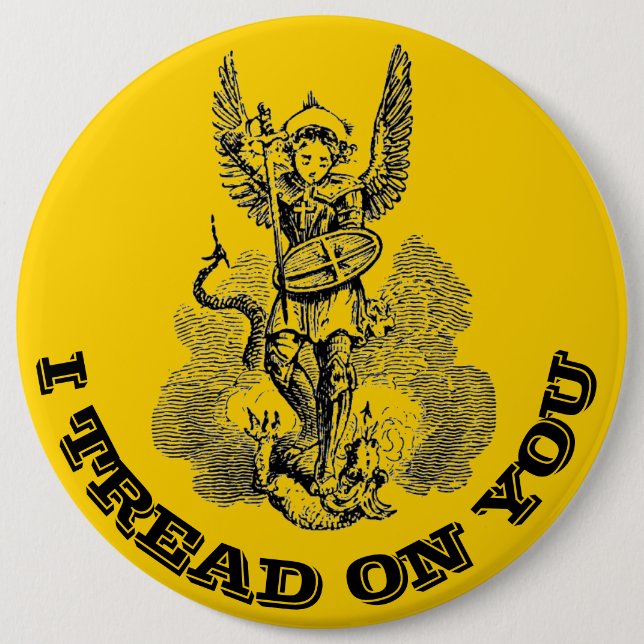 St. Michael the Archangel Religious Catholic Angel 6 Inch Round Button (Front)