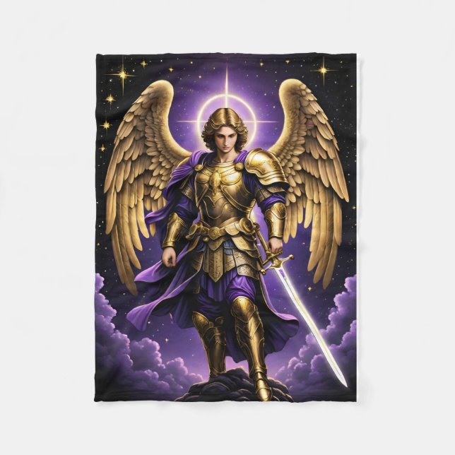 St Michael the Archangel Roman Catholic Fleece Blanket (Front)