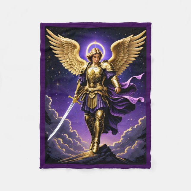 St Michael the Archangel Roman Catholic Fleece Blanket (Front)