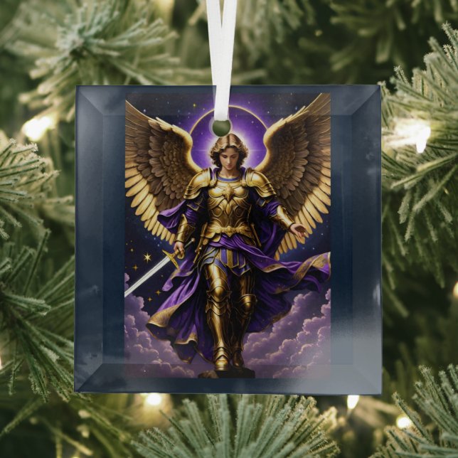 St Michael the Archangel Roman Catholic Glass Ornament (Insitu)