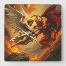 St Michael the Archangel Slays the Devil Clock