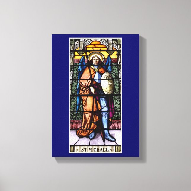 St. Michael The Archangel Stained Glass Window Canvas Print (Front)