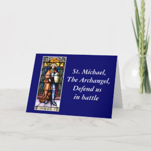 St. Michael The Archangel Stained Glass Window Holiday Card