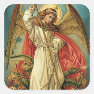 St. Michael the Archangel Sword Devil Square Sticker