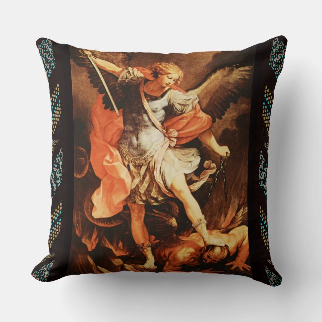 St. Michael the Archangel Throw Pillow (Front)