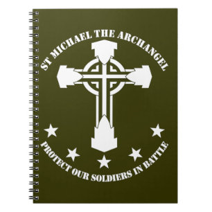 St Michael The Archangel - White Stencil Notebook