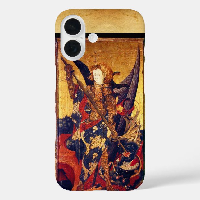 St. Michael Vanquishing Devil as Medieval Knight Case-Mate iPhone Case (Back)