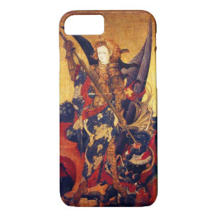 St. Michael Vanquishing Devil as Medieval Knight iPhone 8/7 Case