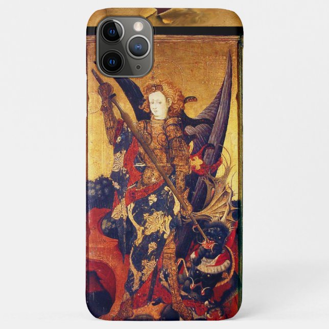 St. Michael Vanquishing Devil as Medieval Knight Case-Mate iPhone Case (Back)