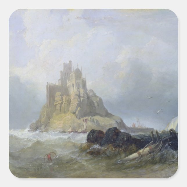 St. Michael's Mount, Cornwall Square Sticker (Front)