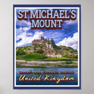 ST MICHAELS MOUNT - MOUNTS BAY CORNWALL ENGLAND POSTER