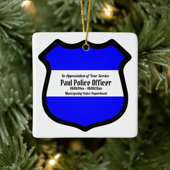 St. Michael's Shield (Style 2) Square Ceramic Ornament (Tree)