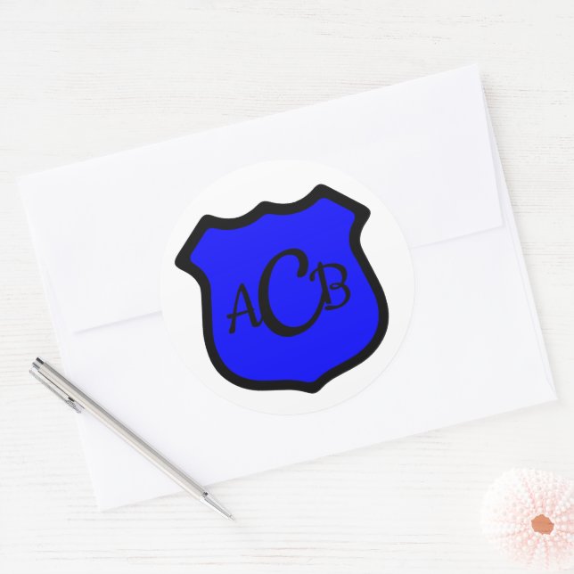 St. Michael's Shield with Monogram Classic Round Sticker (Envelope)