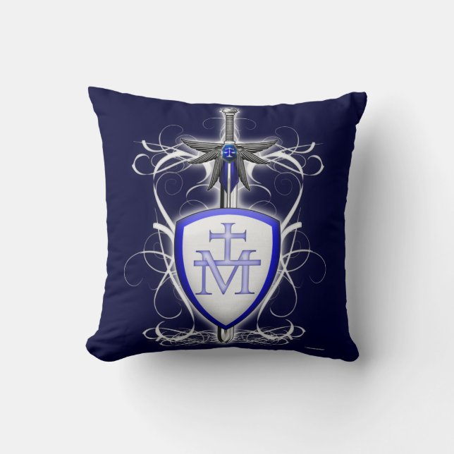 St. Michael's Sword Throw Pillow (Front)