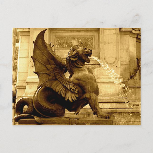 St. Michel Fountain - Paris, France Postcard (Front)