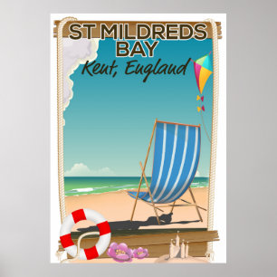 St Mildreds Bay Kent England travel poster