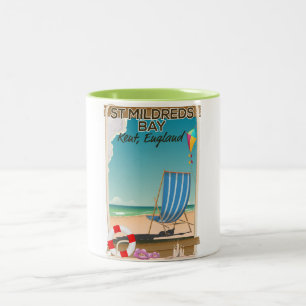St Mildreds Bay Kent England travel poster Two-Tone Coffee Mug
