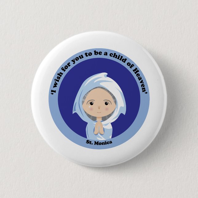 St. Monica 2 Inch Round Button (Front)