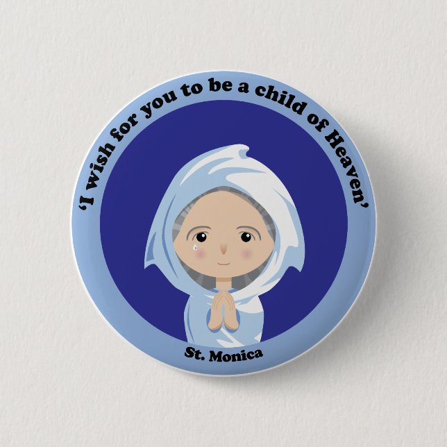 St. Monica 2 Inch Round Button (Front)