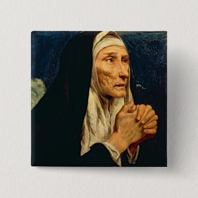 St. Monica 2 Inch Square Button (Front)